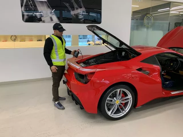 Last Check Inspector Inspecting A Ferrari GTB In Sydney NSW